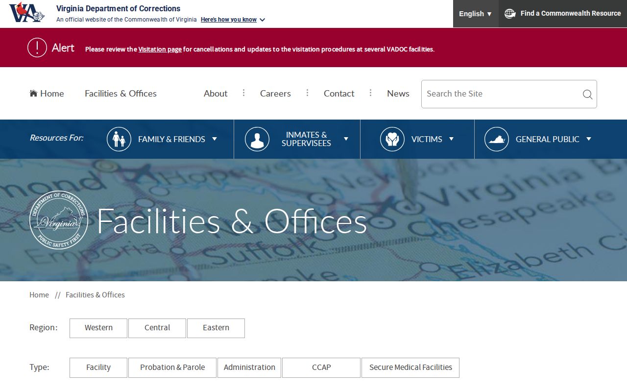 VADOC District 6 office directory for Isle of Wight County supervision