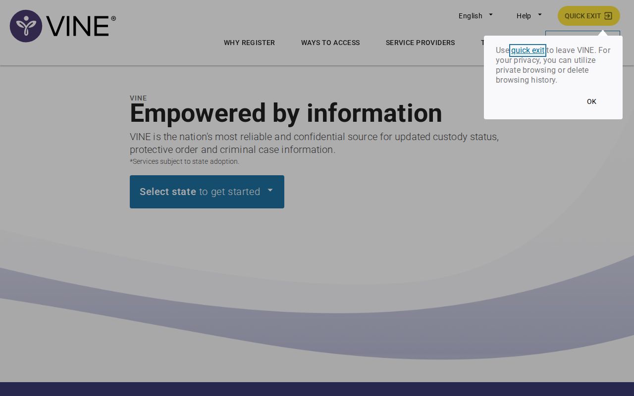 VINELink person search for an Isle of Wight County inmate release check